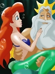 Triton licks Ariel`s titties and gets her pussy...